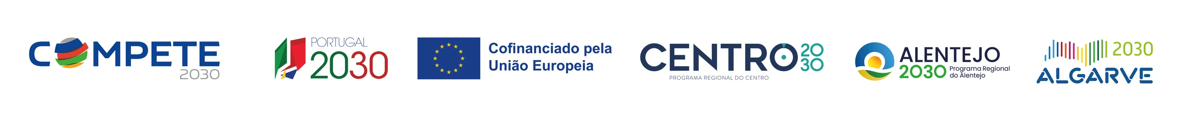 Cofinanciamento: COMPETE 2030, Portugal 2030, União Europeia, Centro 2030, Alentejo 2030 e Algarve 2030